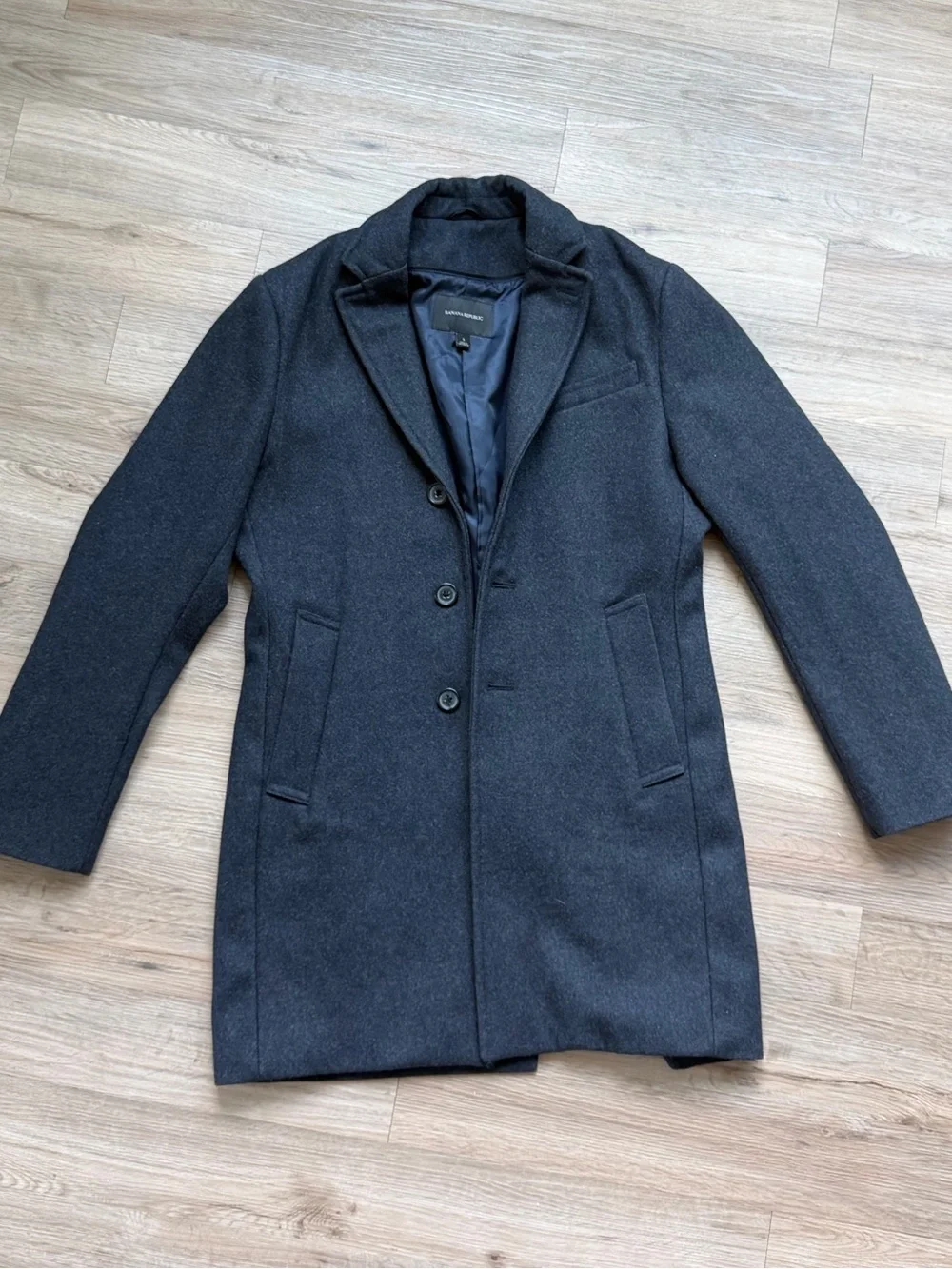 Banana Republic Charcoal Wool Blend Peacoat (Car Coat) Men’s Small